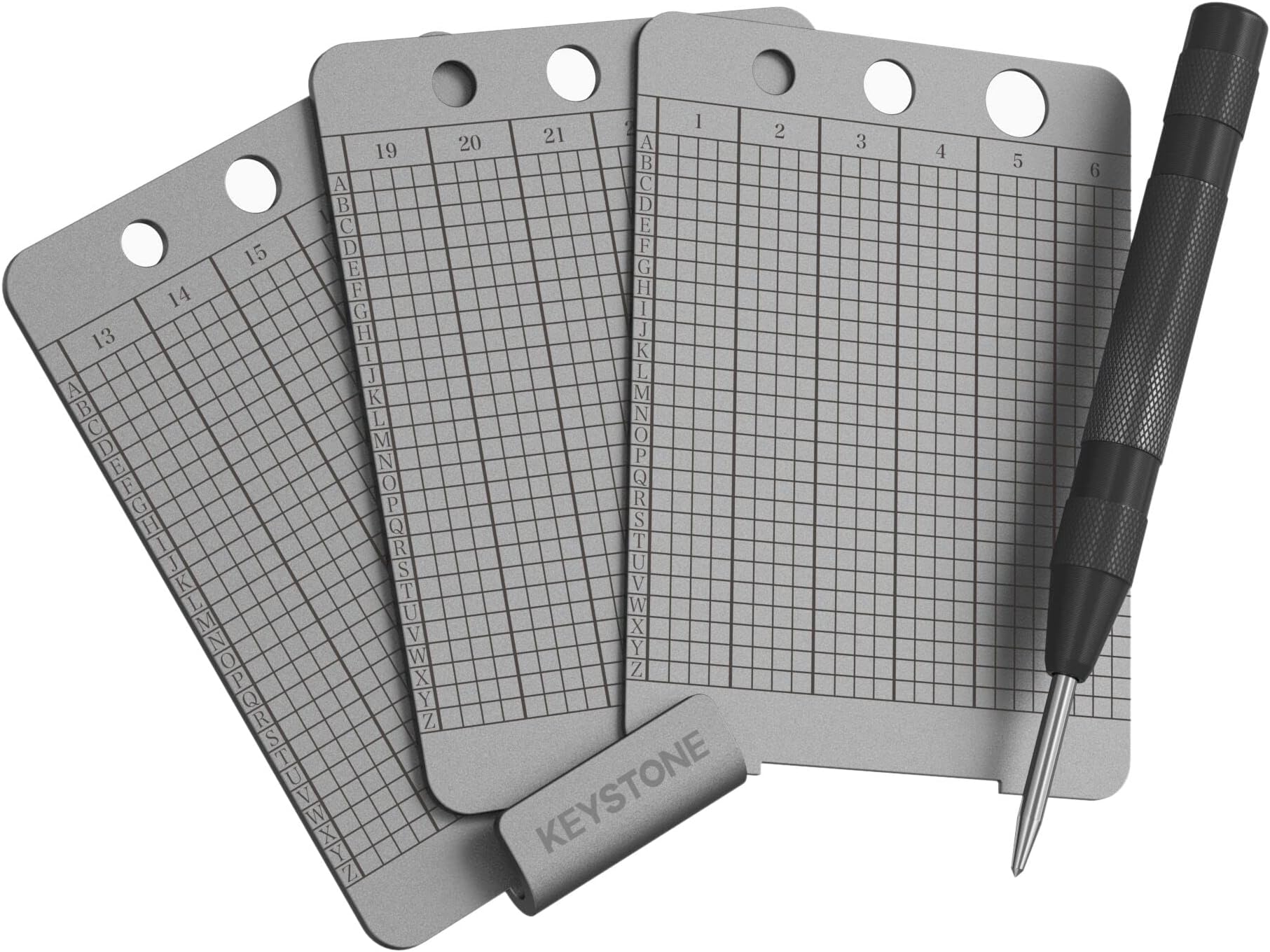 KEYSTONE Crypto Seed Storage, Crypto Capsule Metal Wallet, Cold Storage Backup, 24 Words Bitcoin Key Phrase Storage, 304 Steel Plate, Compatible with Ledger, Trezor, KeepKey (Keystone Tablet Punch)