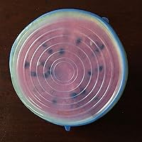 Vista 2 de Tapas elásticas de silicona reutilizables Tapa universal Tapa de silicona para alimentos Tapa de recipiente Tapa de olla Cubierta de silicona Sartén