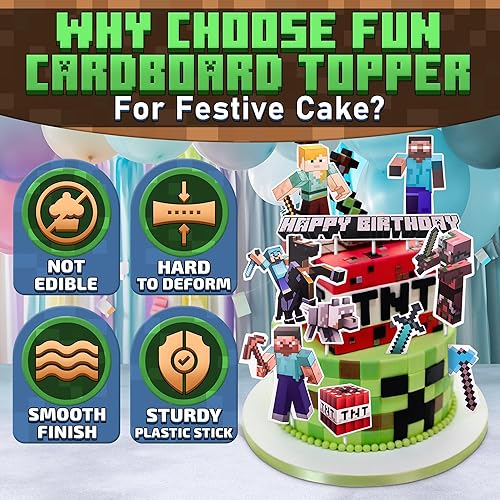 Miniatura 17 de Decoración para tartas de feliz cumpleaños para mujer, decoración vibrante y brillante para tartas con cartón resistente, fácil de instalar