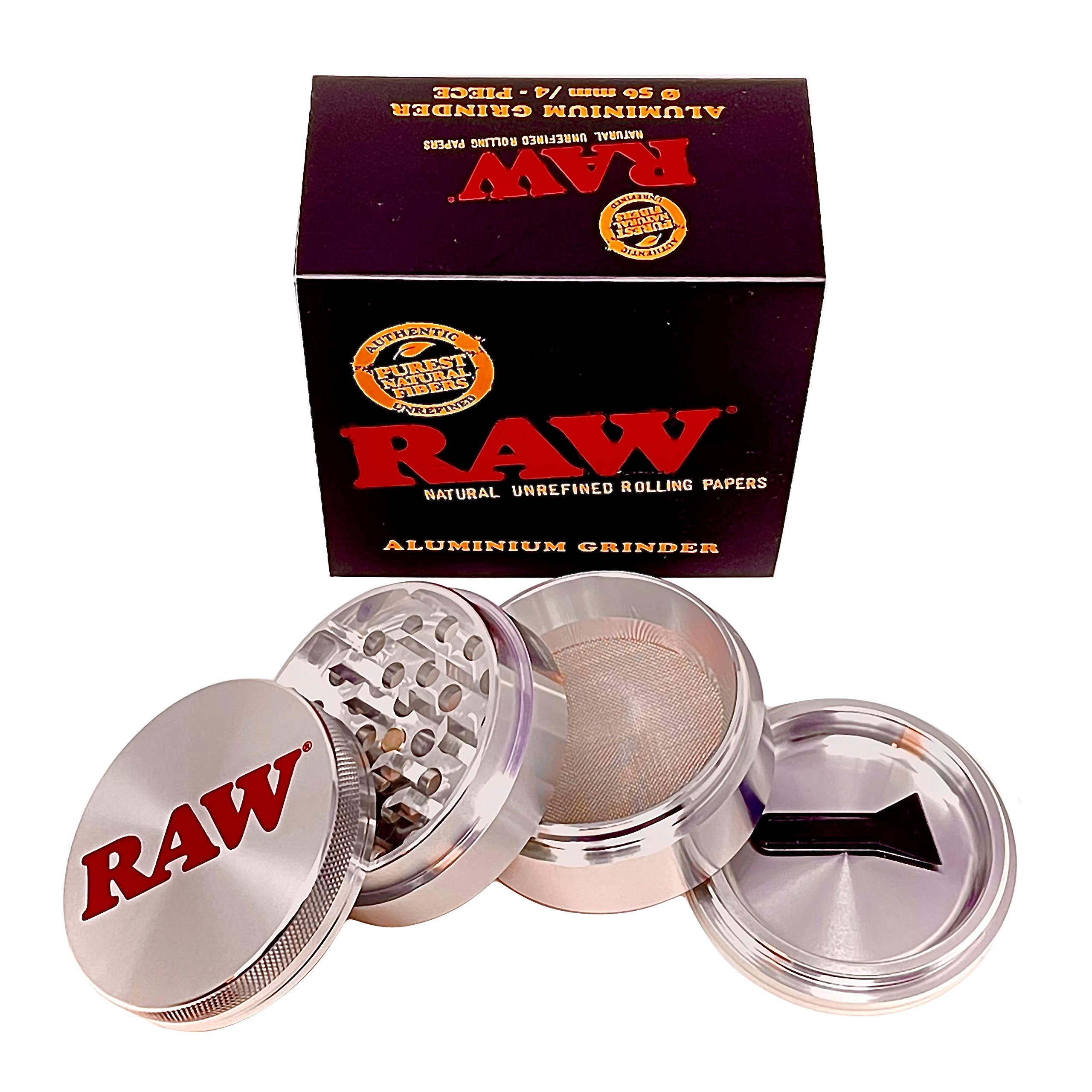 Raw 19330 Grinder-4 pezzi con pala, 56 mm, in alluminio