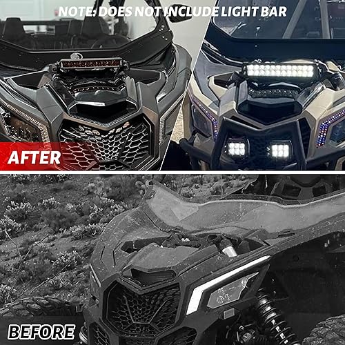 Miniatura 4 de Soporte de barra de luz de torre de choque para Can Am Maverick X3 / X3 Max 2017-2025, funciona con kit de montaje de barra de luz frontal LED de 10