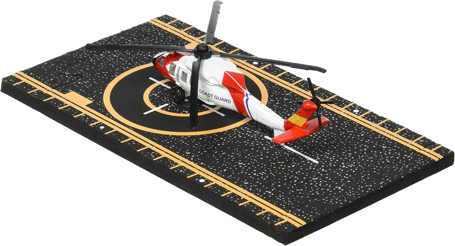 Hot Wings Planes Coast Guard Helicopter with Connectible Runway in Aviation Museums Nationwide