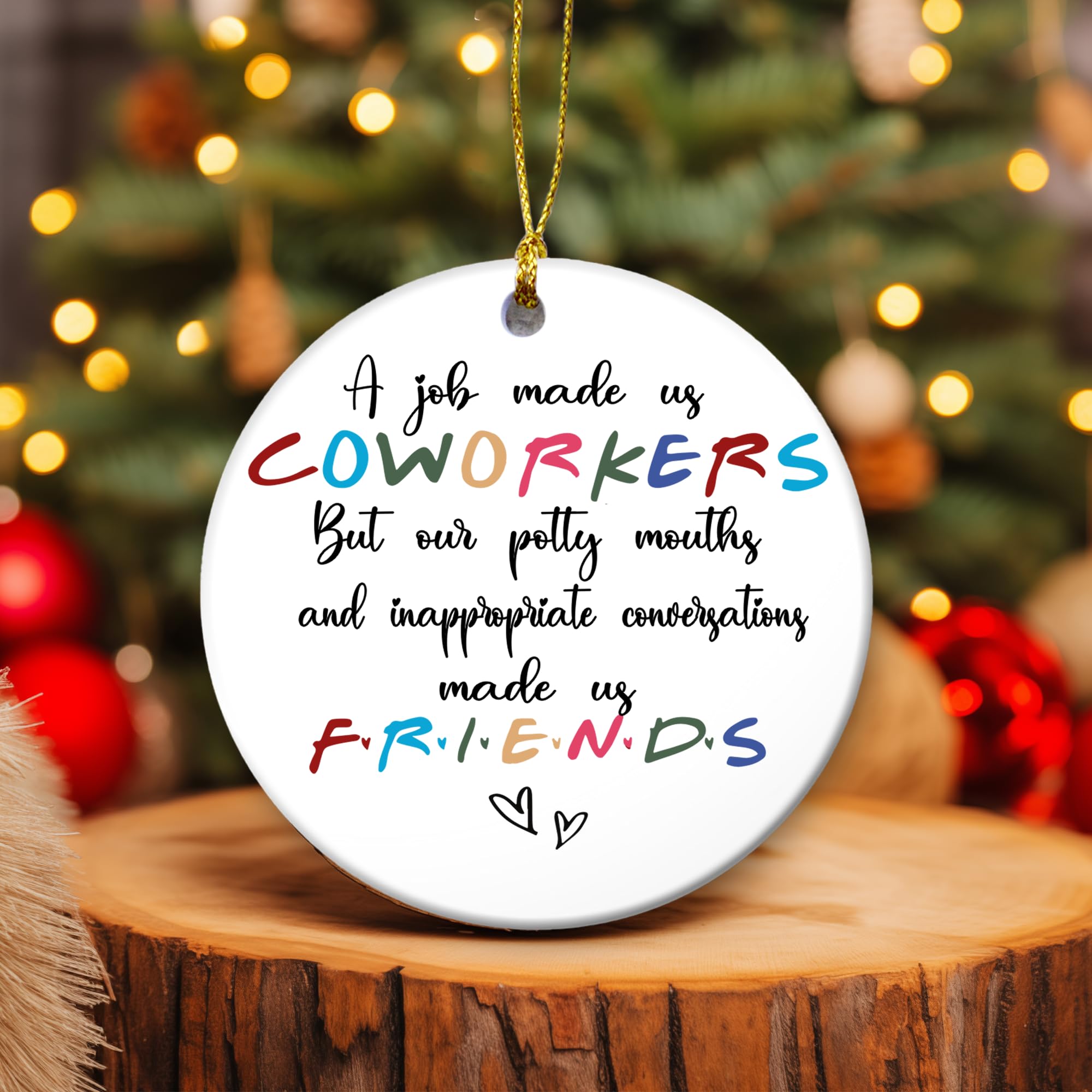 Condition photo showing New/Like New for Coworkers Christmas Ornament | A Job Made Us Coworkers - Funny Ornament for Colleagues, Funny Surprise Gift for Work Besties