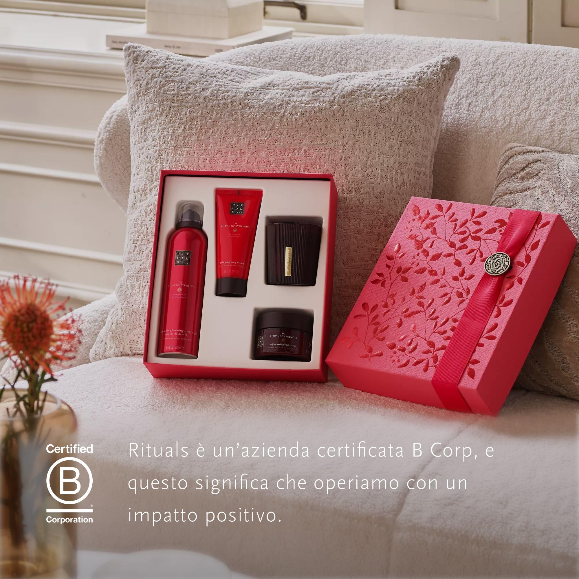 RITUALS Caja de regalo The Ritual of Ayurveda, Medium - Set de baño con productos para el cuidado de la piel con rosa india y aceite de almendras dulces - Propiedades equilibrantes