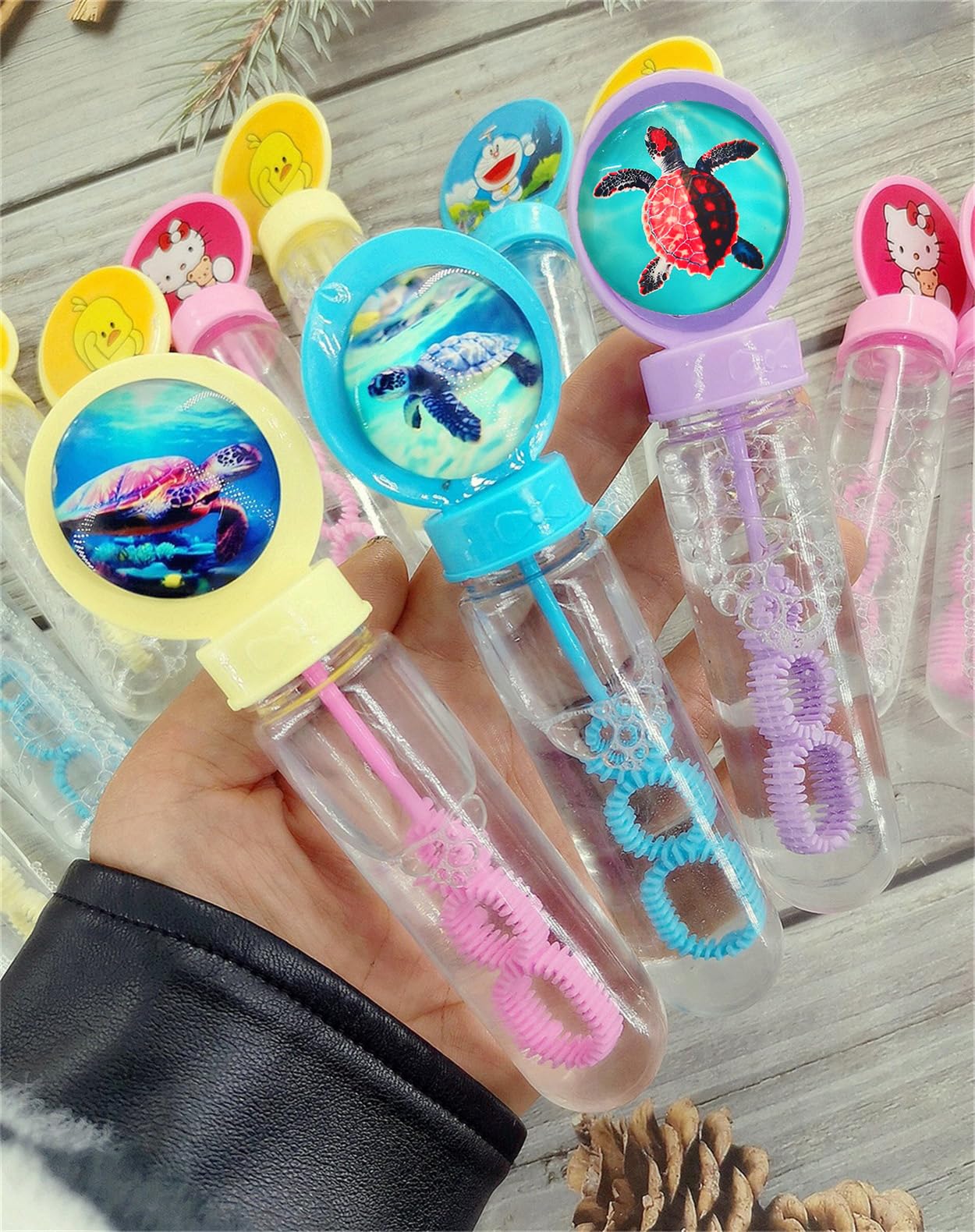 12 Packs Mini Bubbles Turtle Wands Birthday Party Supply Favors, Summer School Classroom Students Prizes