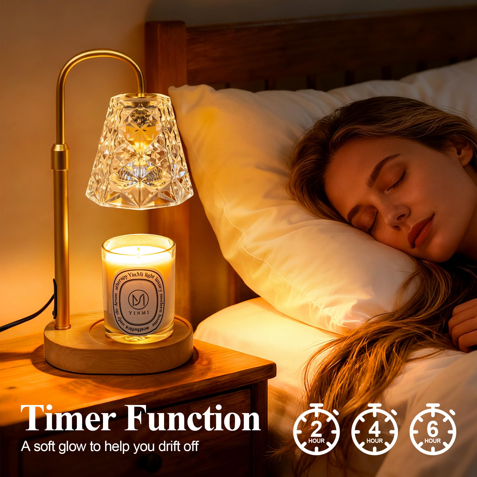 Candle Warmer Lamp with Timer, Birthday Gifts for Women Mom, House Warming Gifts New Home, Wax Melt Warmer for Scented Jar-Black - 5