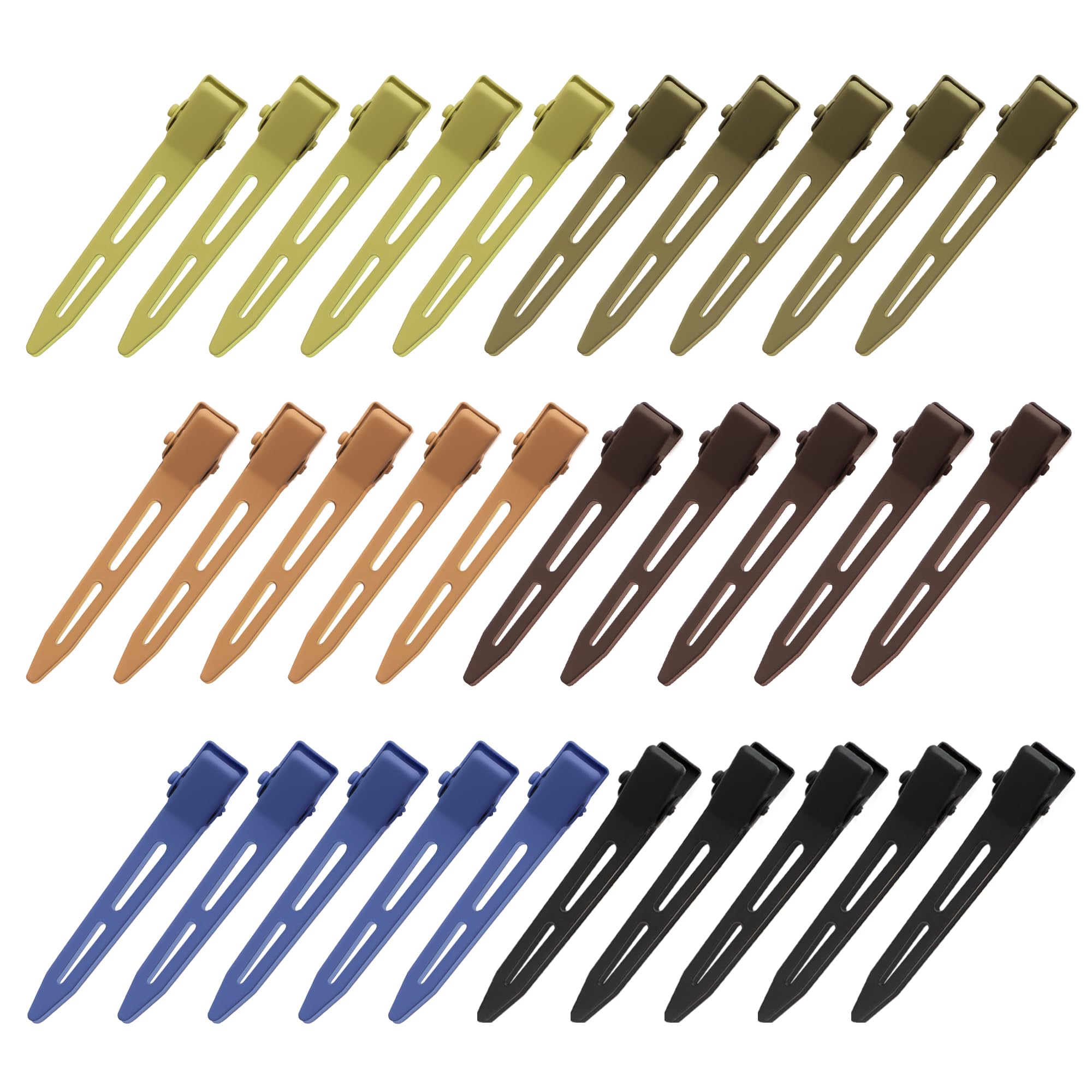 30PCS No Crease Hair Clips - Metal Matte Hair Pins for Hair Styling - Duckbill Hair Barrettes - No Bend Alligator Hairpins for Thick Thin Hair - Hair Accessories for Women Girls - Black Brown