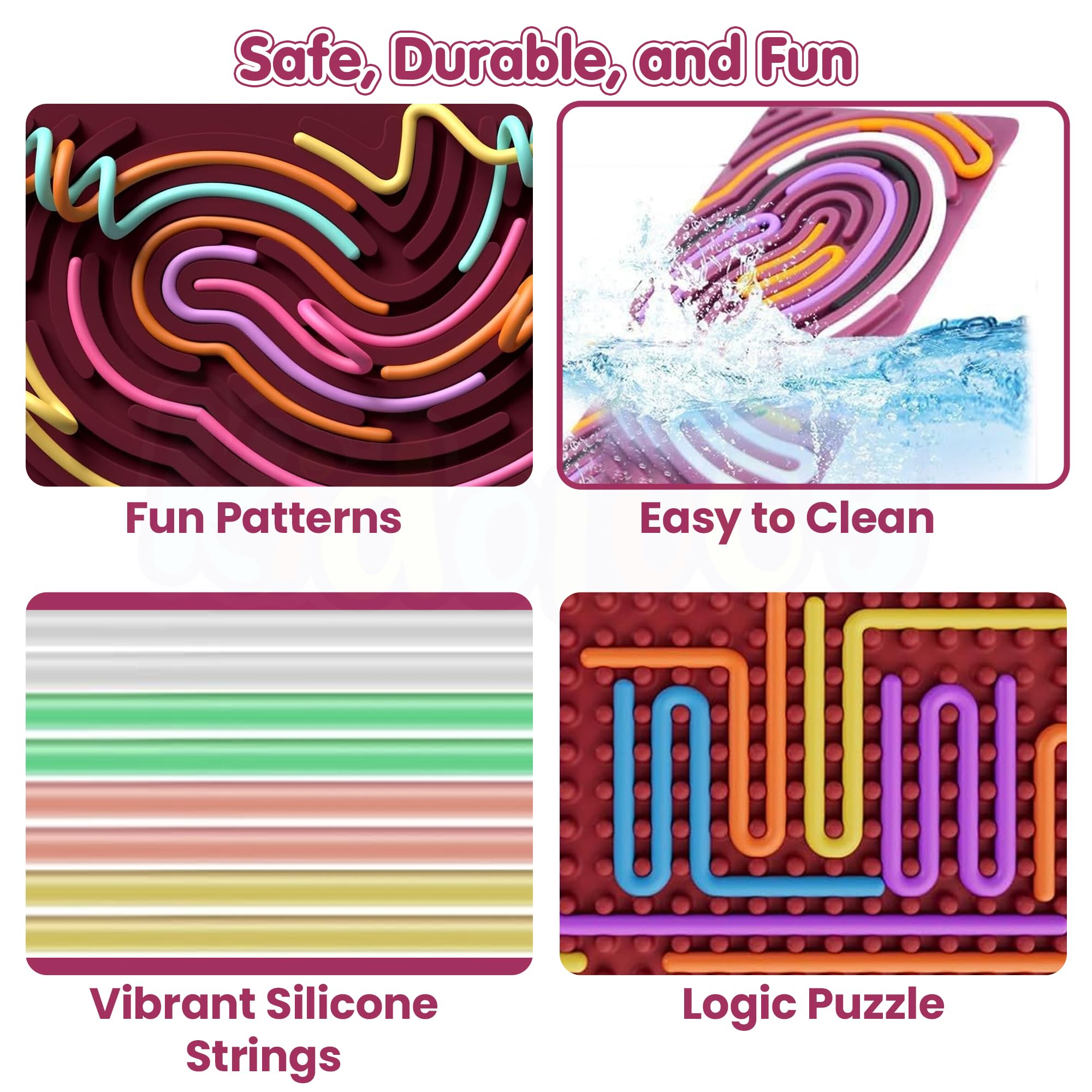 Kidology Sensory Fidget Board Toys for Kids | Silicone Sensory Activity Board with Push, Peel & Bridge Actions | Calm Down, Travel, Stress Relief, Autism & ADHD Sensory Toy for Boys & Girls 2