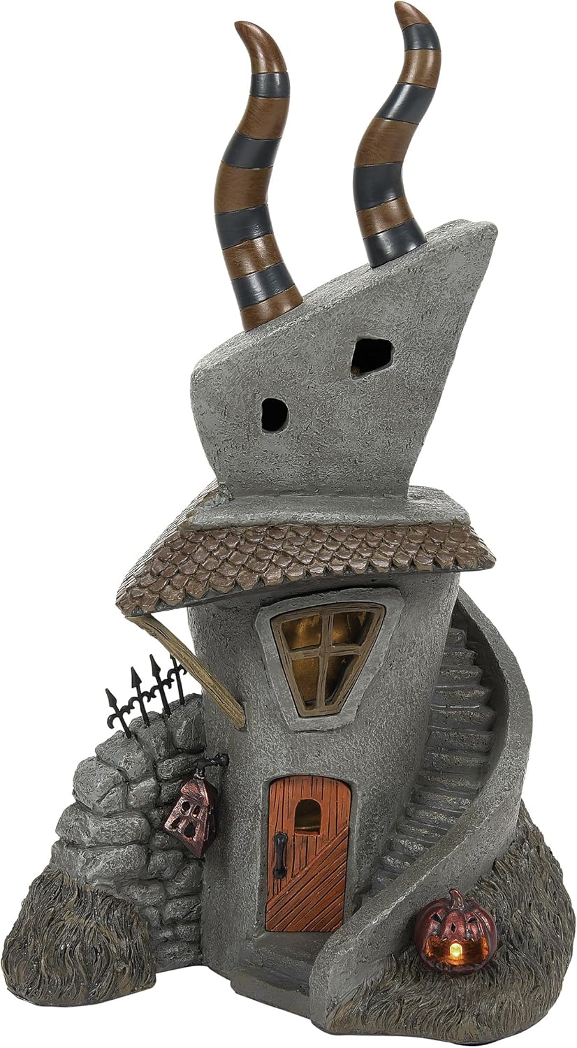 Department 56 Disney The Nightmare Before Christmas Village The Harlequin Demon House Lit Building, 10.67 Inch, Multicolor