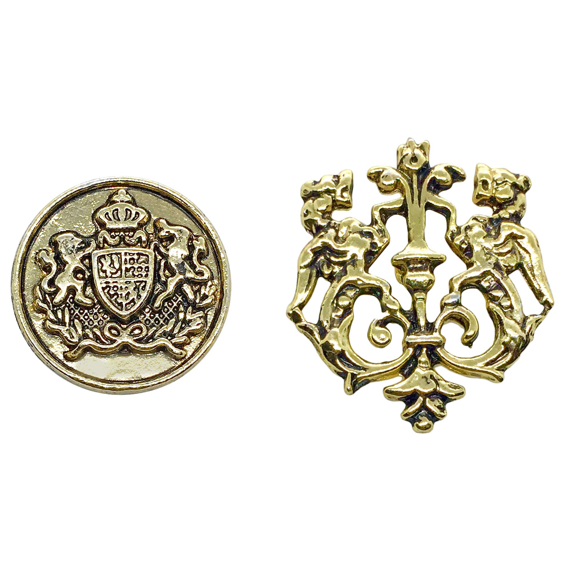 FURE Combo of Royal Button & Lion Metal Lapel Pin Brooch (Antique Golden) for Men & Women (B08JLP8LBX) Amazon Price History, Amazon Price Tracker