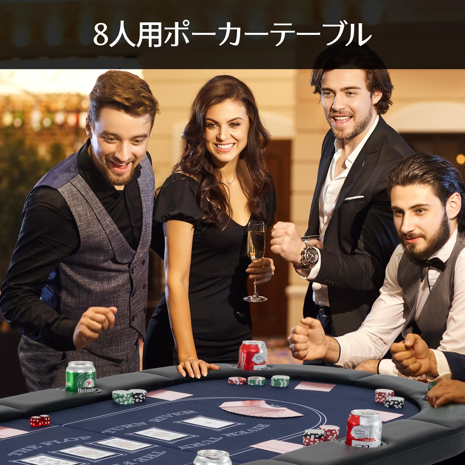 Amazon.co.jp: GIANTEX ポーカーテーブル 折りたたみ 完成品 8人対応