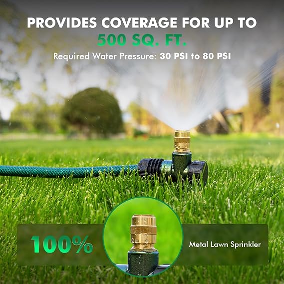 RESTMO 2 Pack Heavy-Duty Full-Metal Lawn Sprinklers for Yard