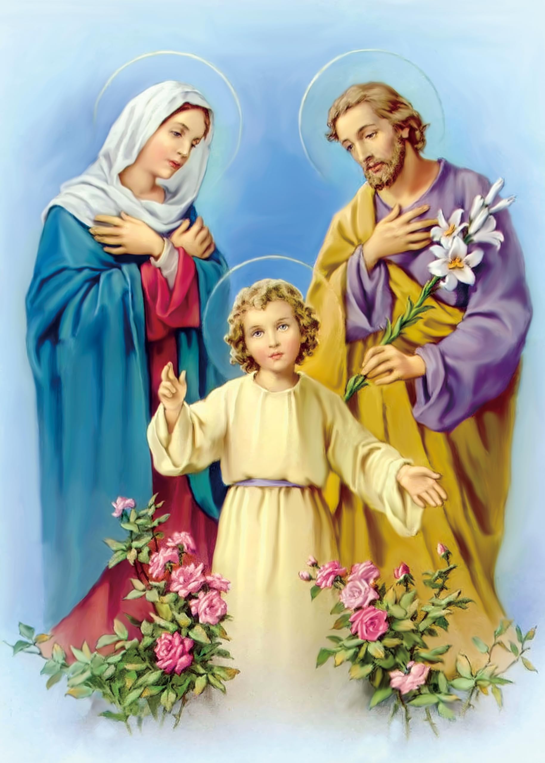 ROSTITCH Holy Family Cross Stitch Kit, Mary, Jesus, and Joseph Figures