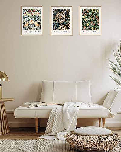 Miniatura 6 de UPWOIGH Arte de pared enmarcado (sin plexiglás), lienzo de madera de William Morris, arte de pared de ladrón de fresas, póster de impresiones