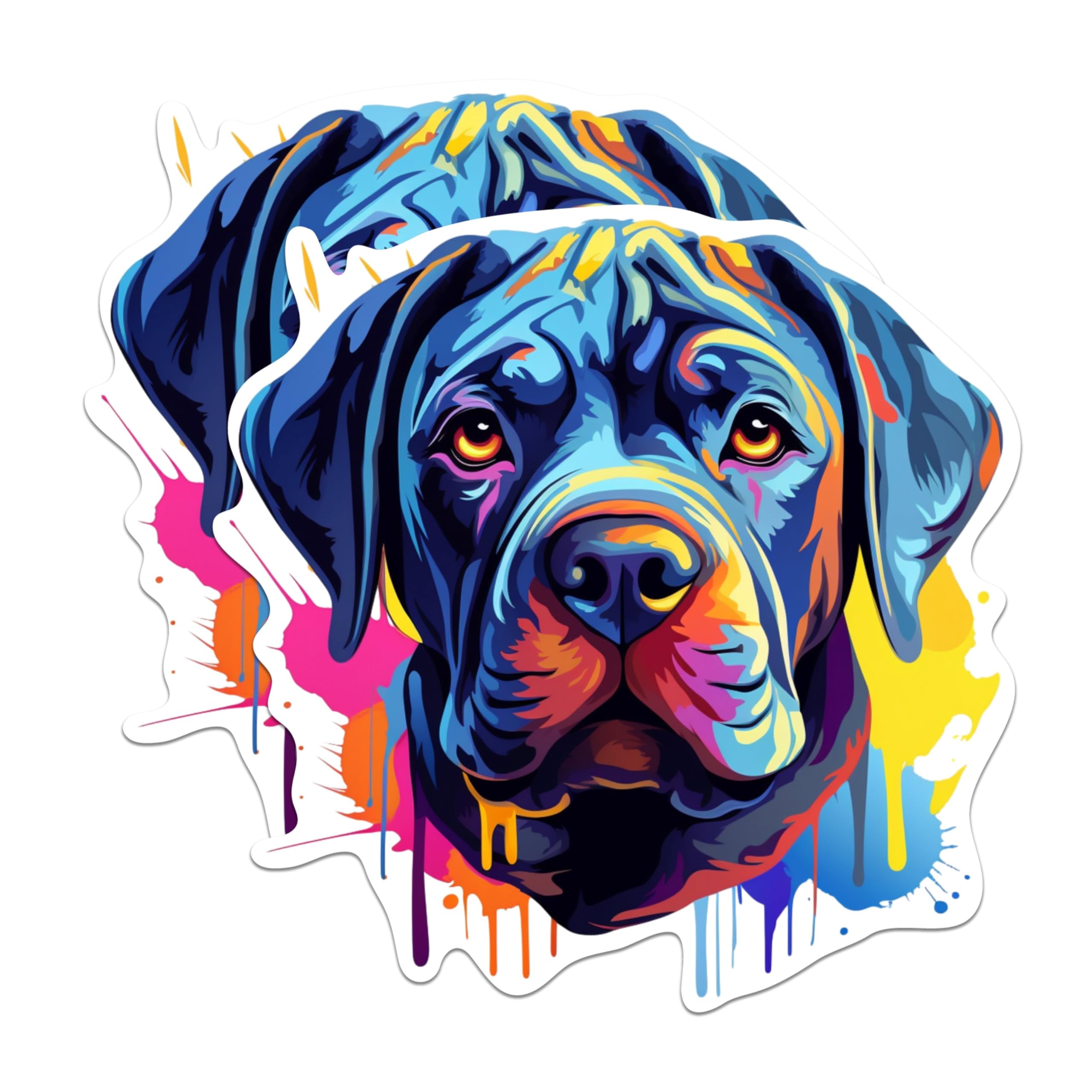 (2 Pack) Cane Corso Dog Breed Dog Breed Stickers - 5 Inches On Longest Side - Choose from Over 100 Dog Breeds - for Cars, Trucks, Skateboards, Laptops - Made in USA - BMCS1810