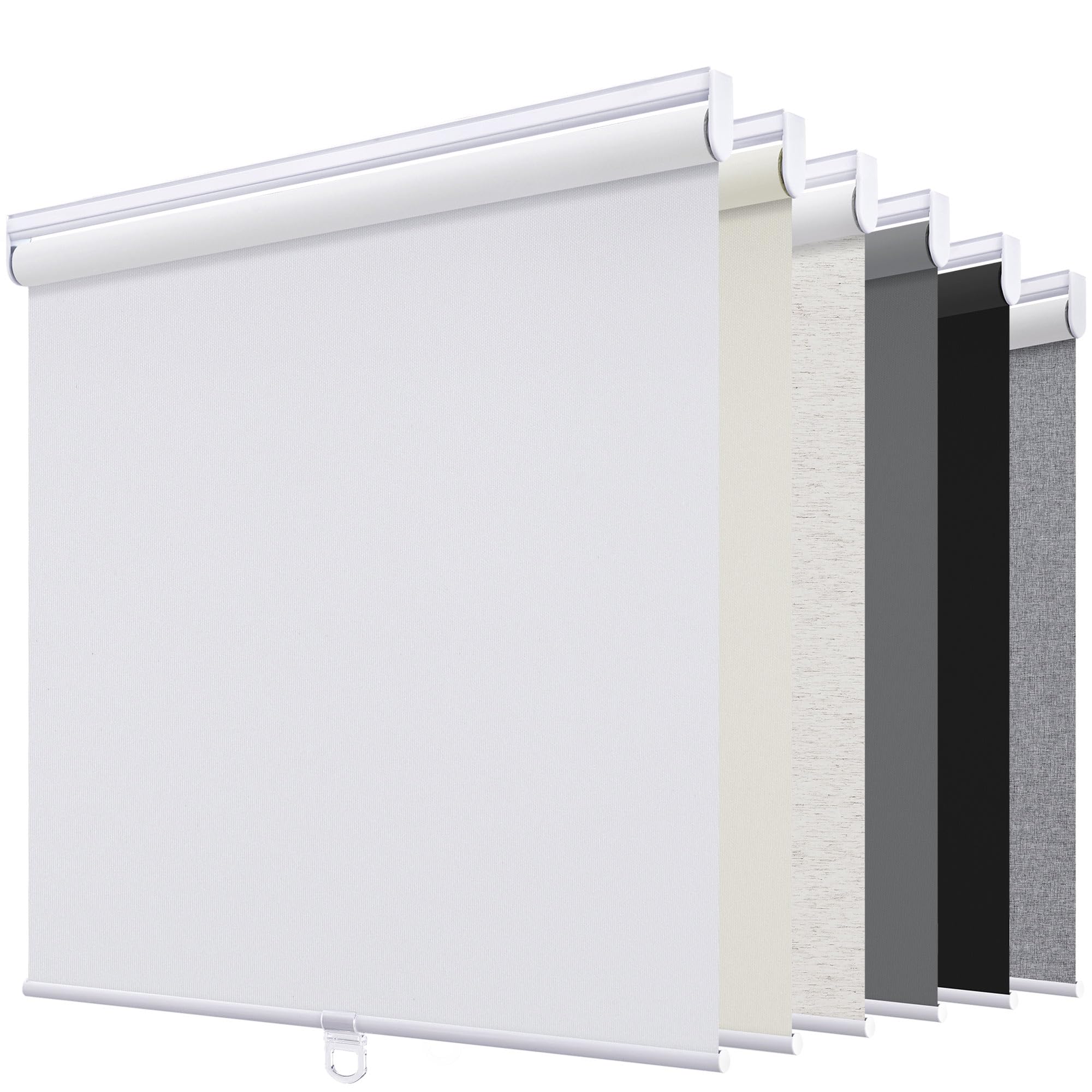 SUNOFF Tenda oscurante a rullo senza fili, per finestre, oscurante, con isolamento termico, facile da installare, per casa, ufficio, camera da letto, 58,4 cm di larghezza x 183 cm di altezza, bianco