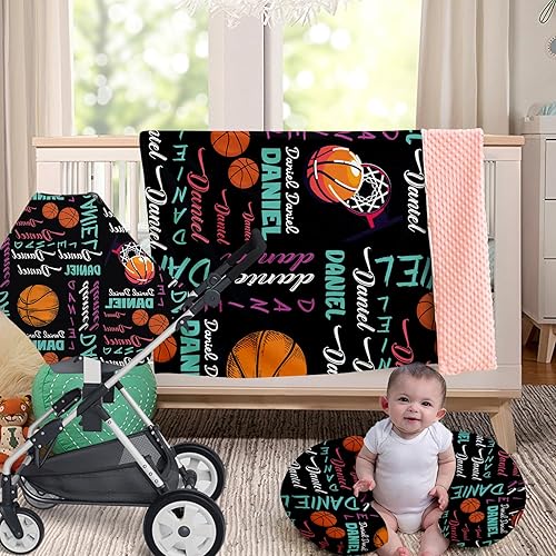 Miniatura 7 de Funda de almohada de lactancia para bebé, con nombre personalizado, tema de baloncesto, en forma de U, para alimentación con biberón, funda de