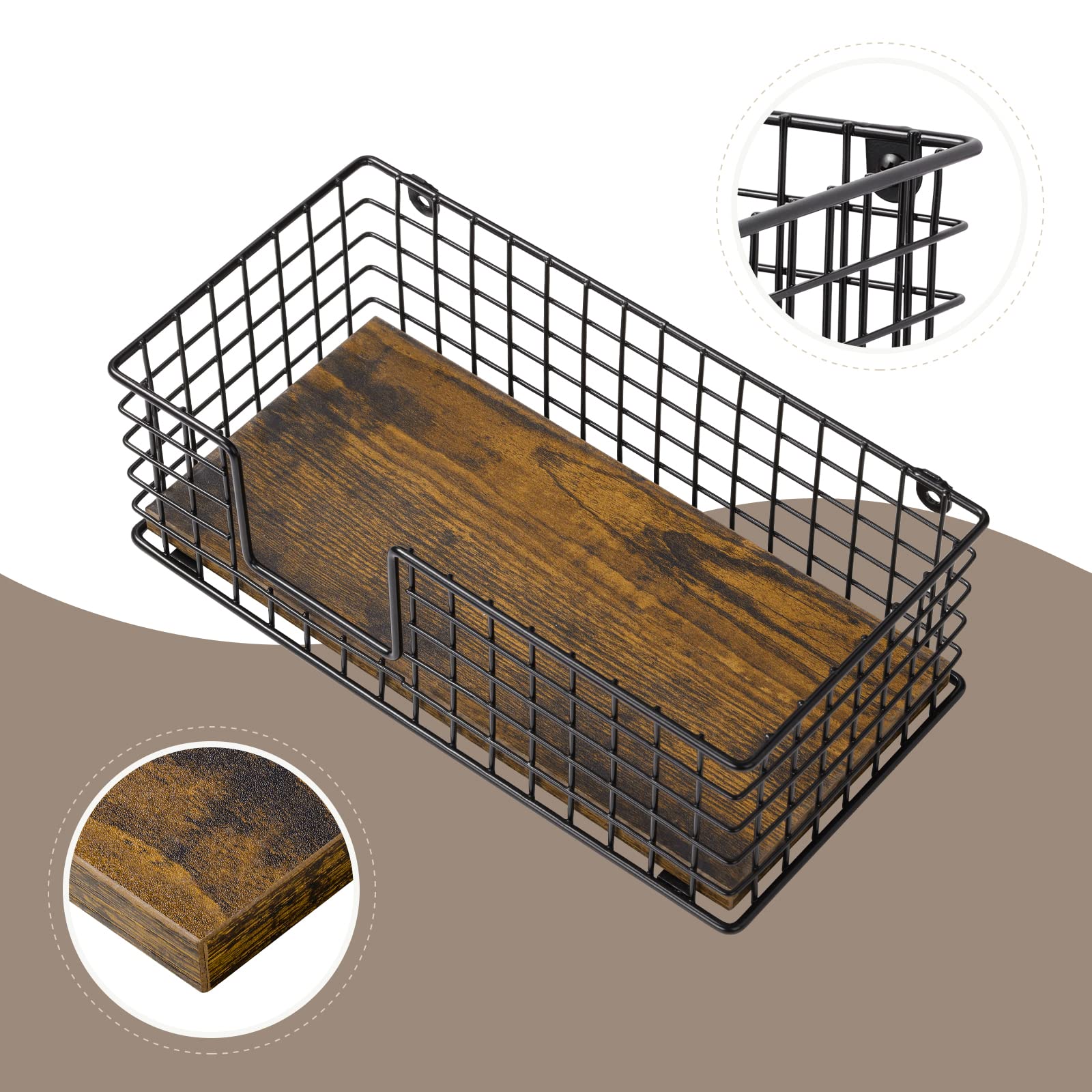 Soporte para tabla de planchar y plancha para tabla de planchar con estante colgador de hierro con base de madera marrón cesta de almacenamiento y ganchos extraíbles para el hogar, lavandería, metal