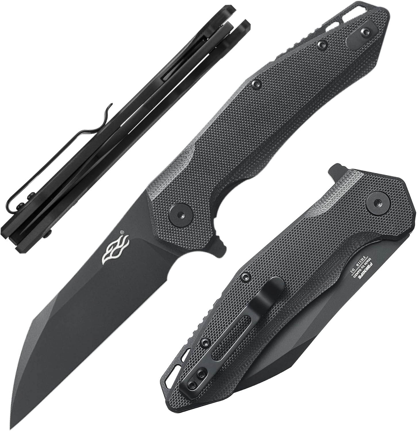 Firebird GANZO FH31 Folding Pocket Knife D2 Steel Wharncliffe Blade Ergonomic G10 Handle with Clip Hunting Fishing Flipper Camping Outdoor EDC Knife