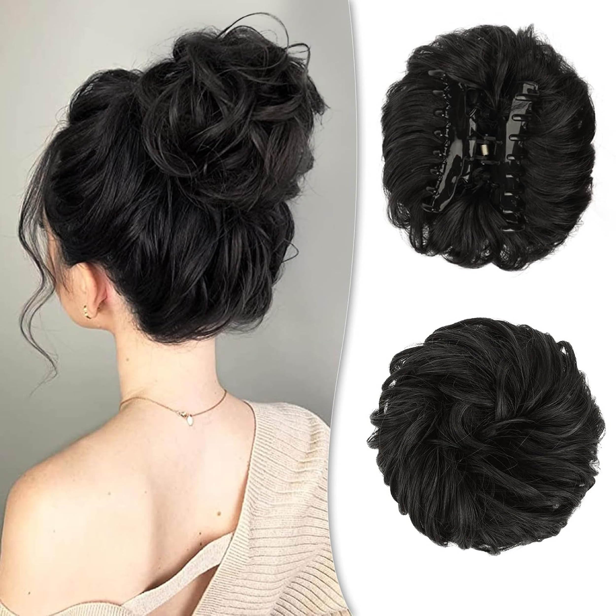Curated Cart Claw Clip Messy Bun Hair Piece Natural-Looking Hair Extension for Women and Girls Easy-To-Wear Volumizing Hair Bun Lightweight Synthetic Fiber Hairpiece for All Occasions Stylish Updo