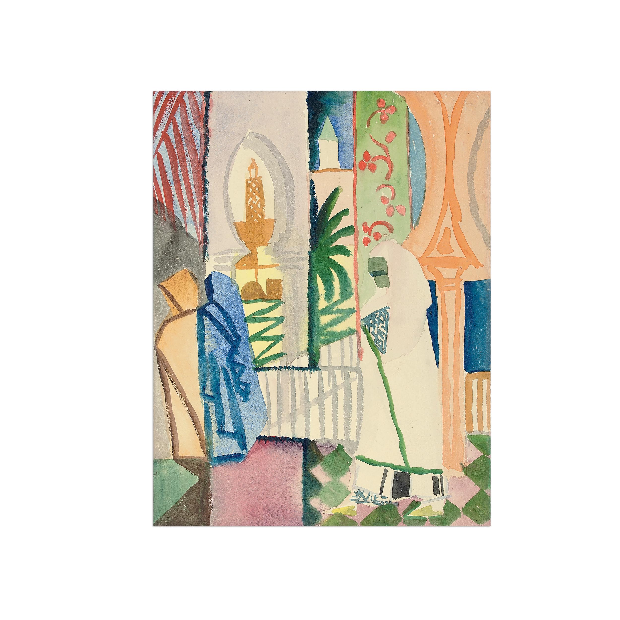 Sdyskkug Unframed August Macke Famous Wall Art For Living Room. In Hall. Canvas Artwork Picture. Prints Reproduction Modern Home Decor 50X40cm