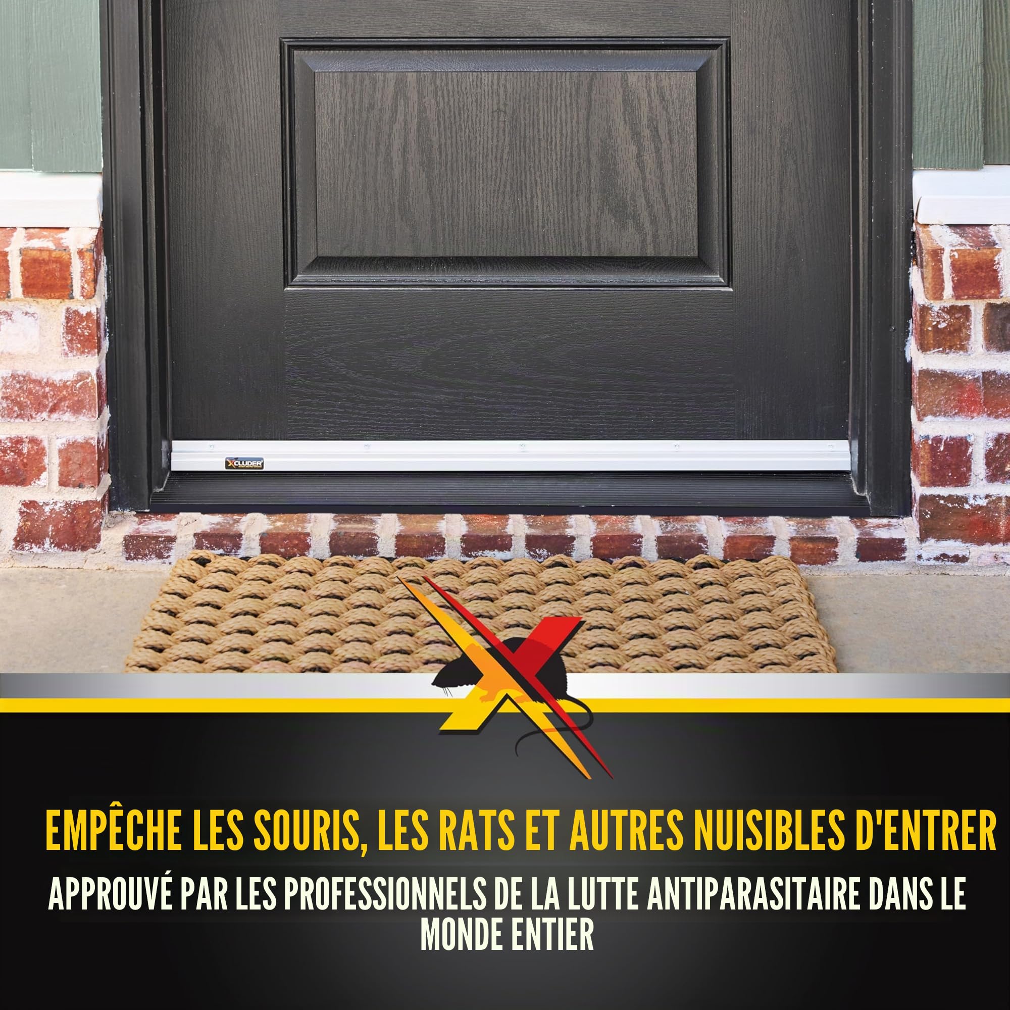 Xcluder Lot de 2 balayages de Porte à Profil Bas de 91,4 cm en Aluminium – Scelle Les rongeurs et Les parasites, étanchéité améliorée Contre Les intempéries, Facile à Installer, Protection Contre Les