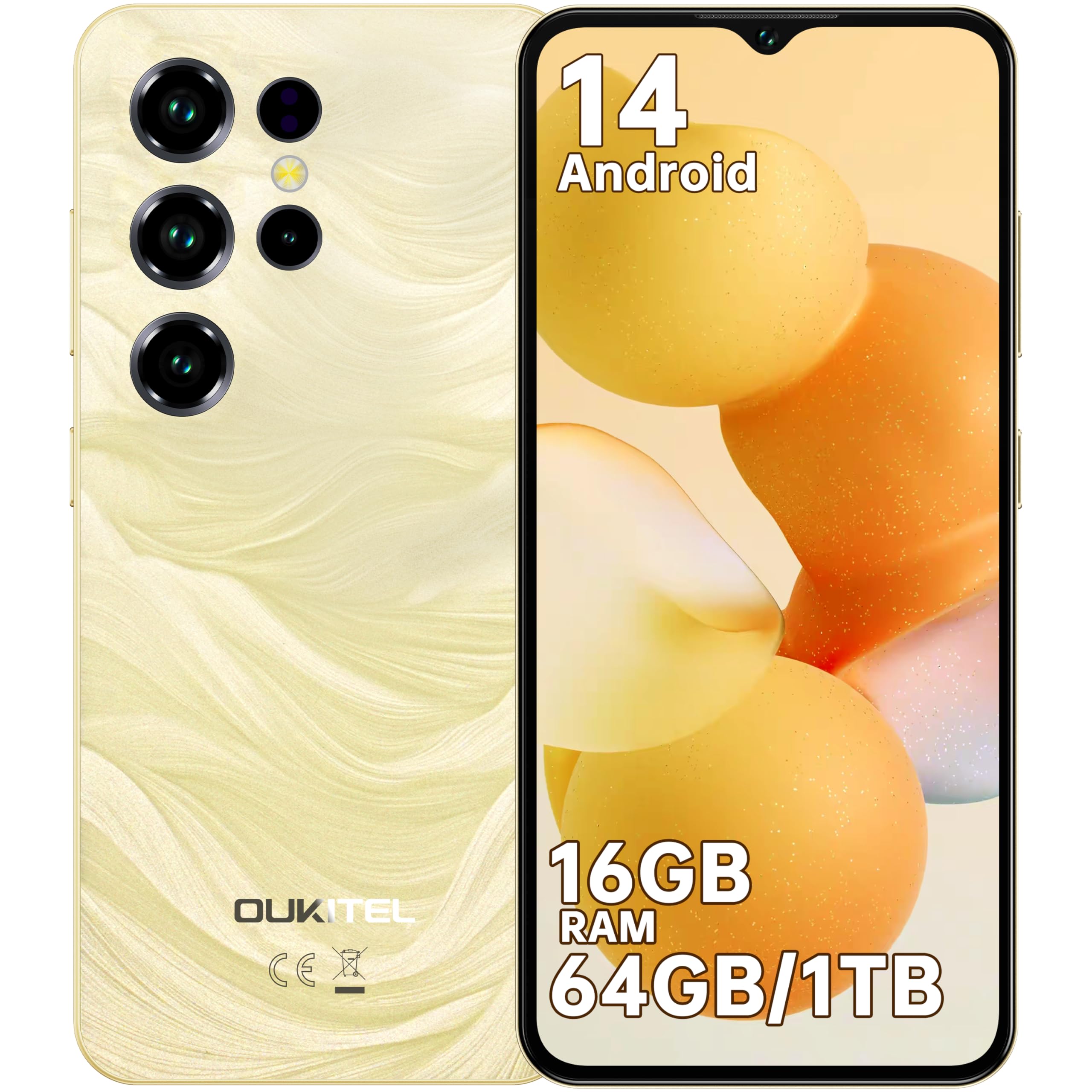 OUKITEL C2 Telefono Movil 2026-16GB RAM+64GB ROM/TF 1TB Telefonos