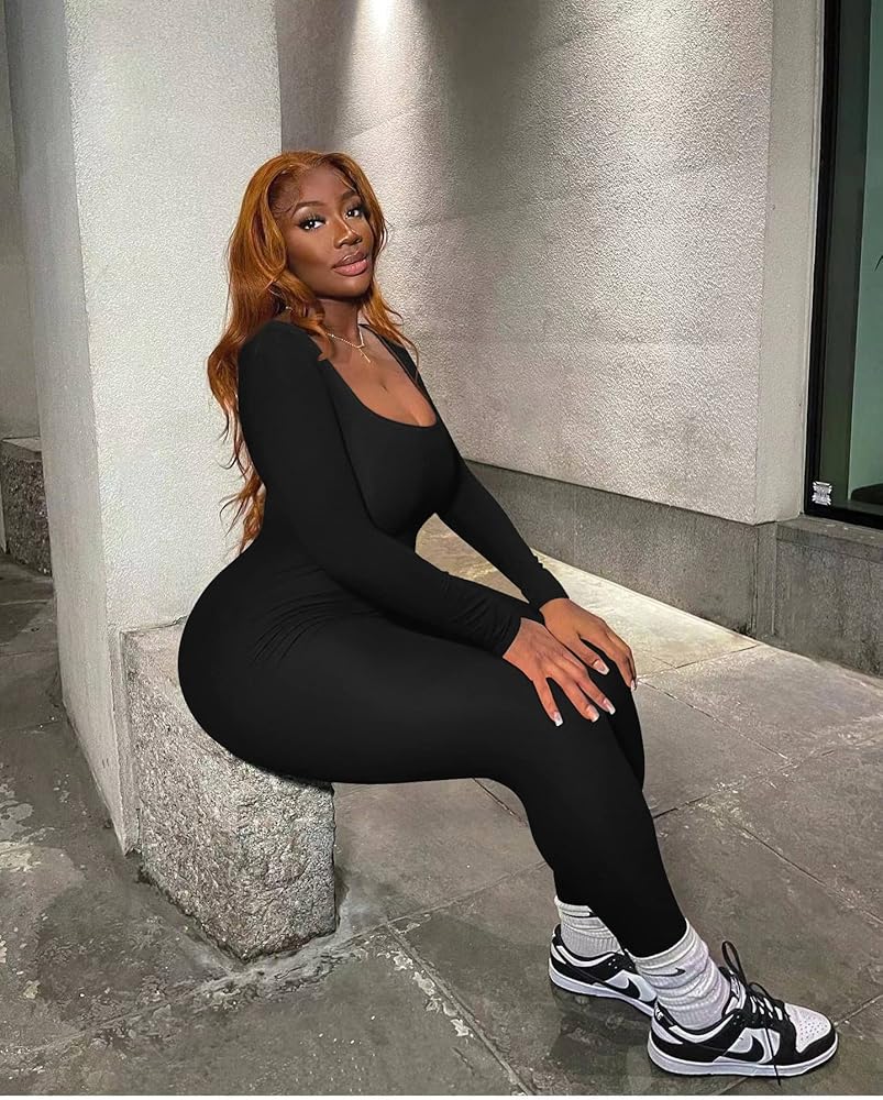 Amazon.com: GOKATOSAU Women's Sexy Long Sleeve Bodycon Solid