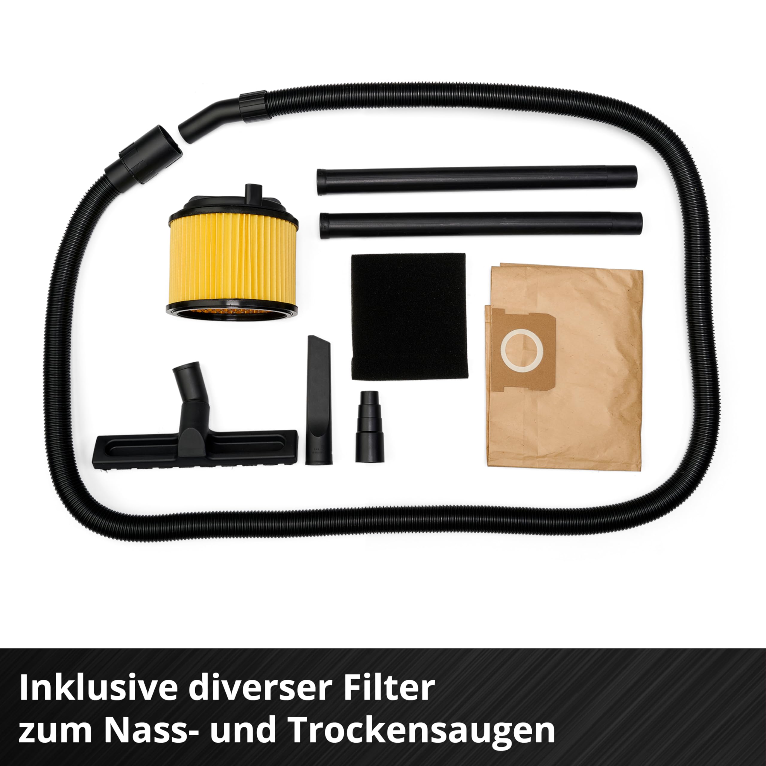 Einhell Nass-Trockensauger TC-VC 1930 A (1.500 Watt, 190 mbar Saugleistung, Automatiksteckdose, 30 L Auffangbehälter, Tragegriff, inkl. Düsen, Filter und Schmutzfangsack)