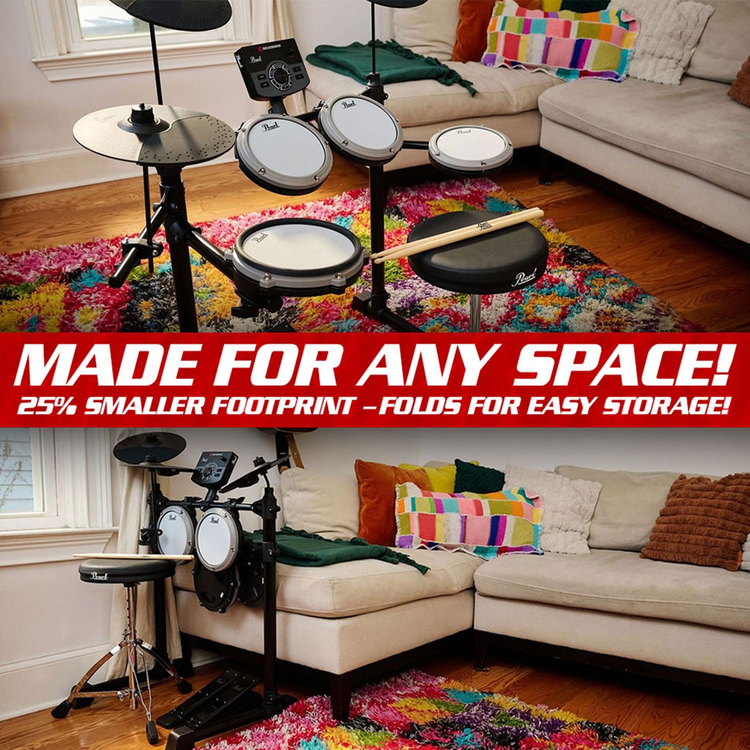 Pearl ERS-1000 eRoadshow E-Drum Schlagzeug Set mit Schlüsselanhänger