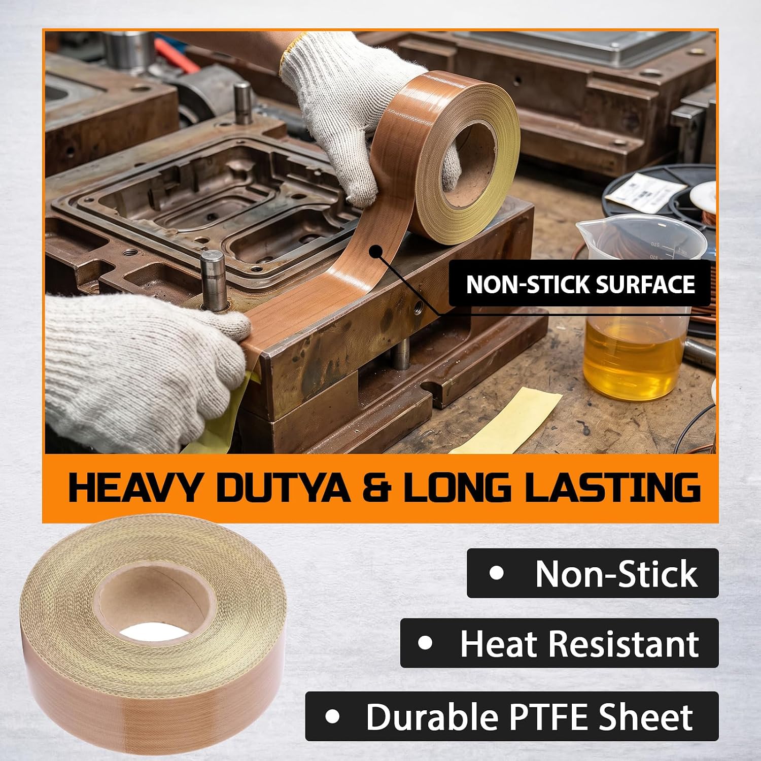 YooNotee 2 Inch X 99 ft PTFE Sheet, Non Stick Heat Press Cover