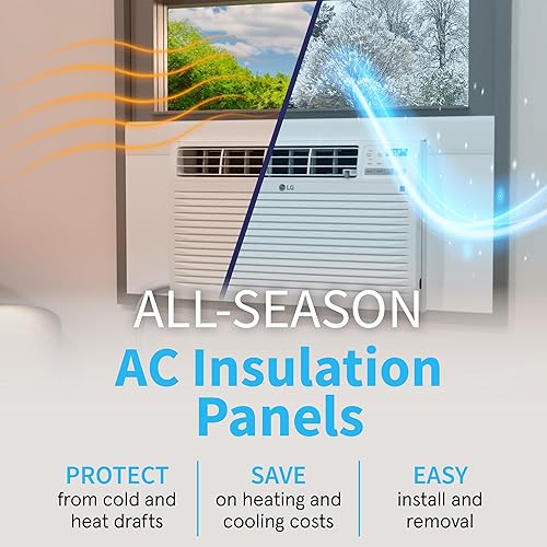 Miniatura 6 de Surround Insulation Side Panels White for Window AC Unit Indoor Air Conditioner Cover for Winter and Summer