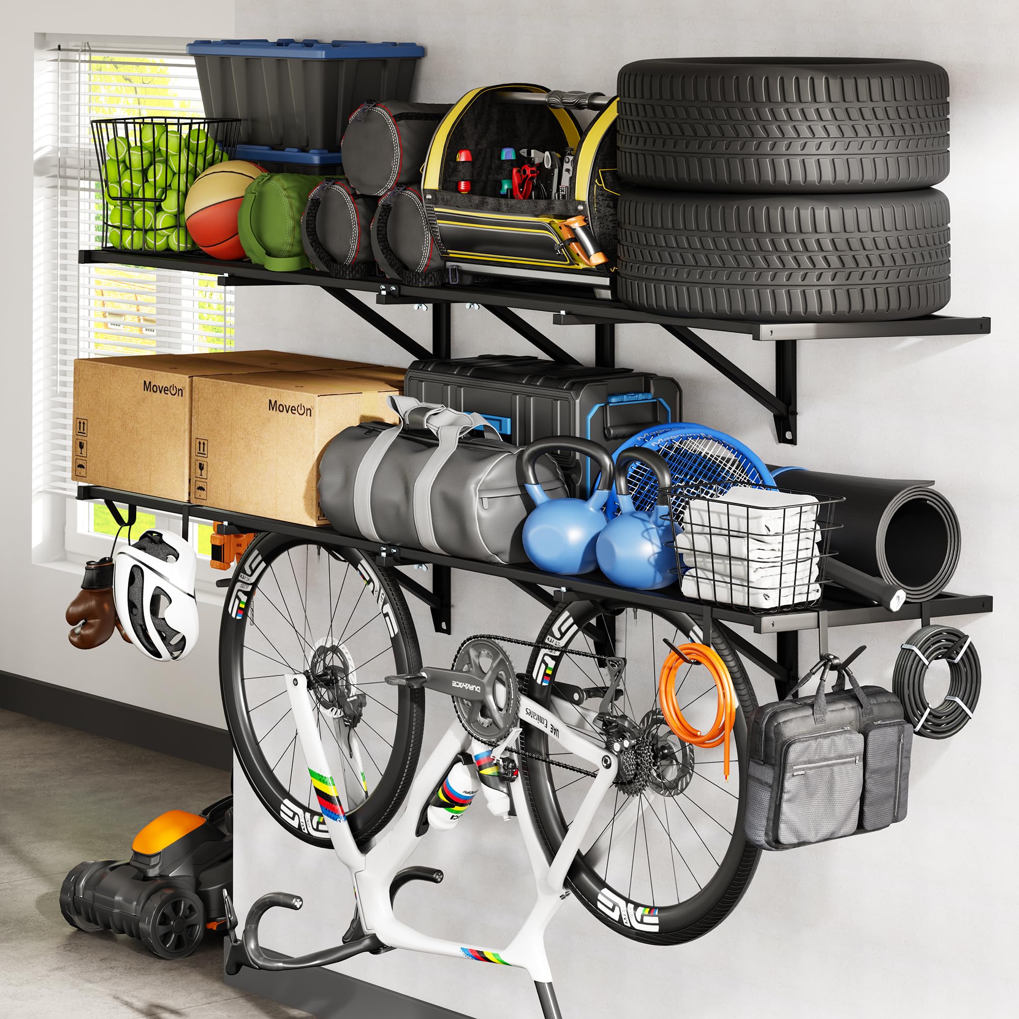 FLEXIMOUNTS 2-Pack 2x6ft Heavy Duty Garage Wall Shelving