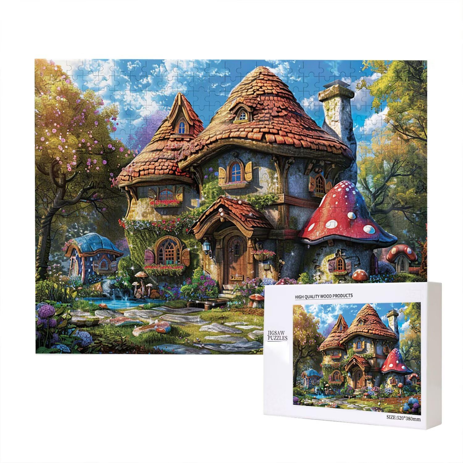 Jigsaw Puzzle, 4000 Pezzi Puzzle Classici, Fungo Puzzle Rilassamento Intelligence, Mpossibile Difficile Puzzle Impegnativo per Adulti Puzzle Gioco Familiare, Regalo per Amore Amico Cottage fr0-468
