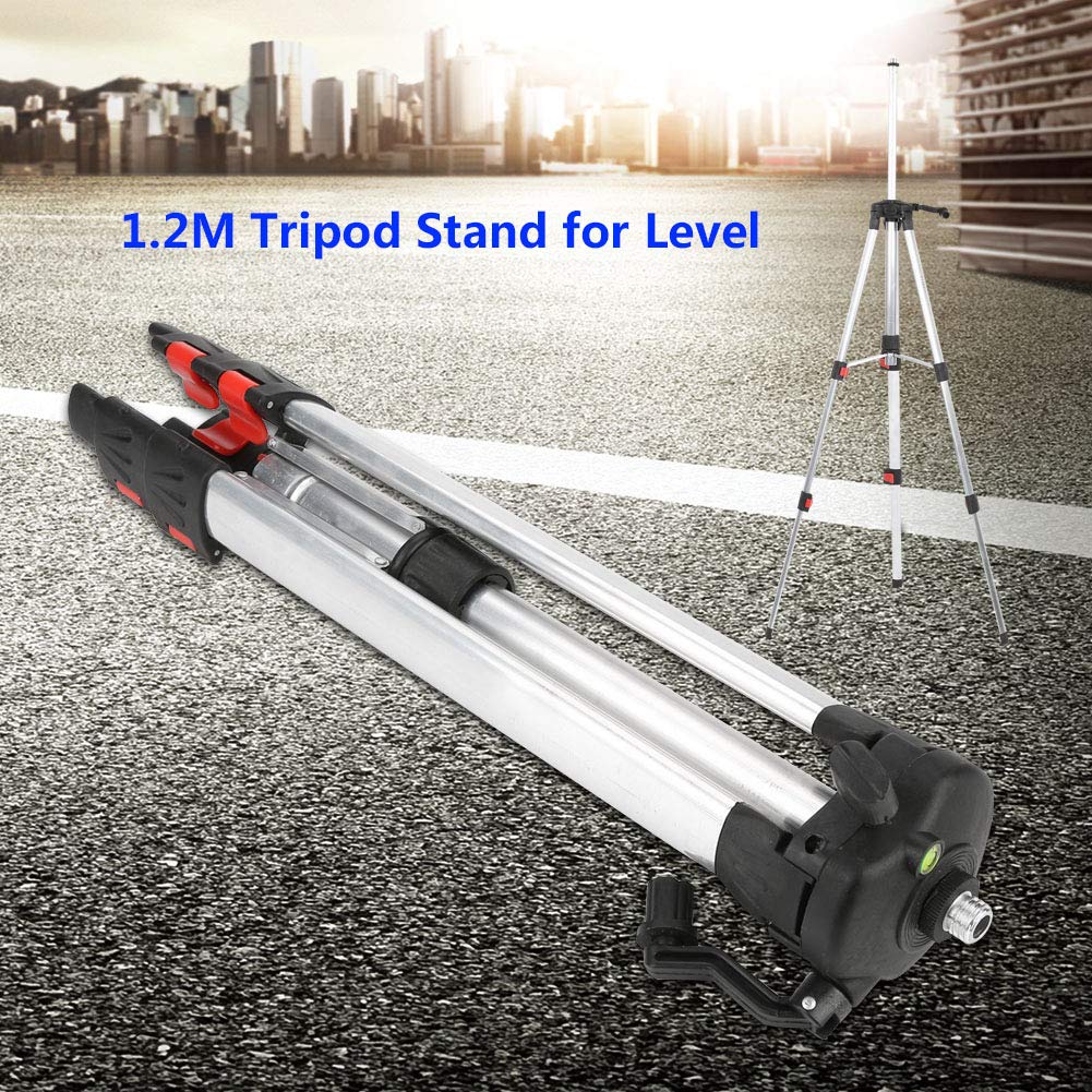 Soporte de nivel, tr¨ªpode port¨¢til 1,2 m para nivel l¨¢ser y estaci¨®n total, con patas ajustables y estabilidad mejorada, ideal para nivelaci¨®n precisa y topograf¨ªa profesional
