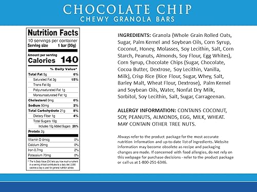 Vista 2 de Sunbelt Bakery Barras de granola masticables con chispas de chocolate, 50 barras de 1.0 onzas (5 cajas)