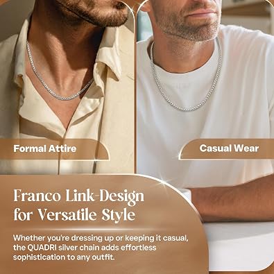 QUADRI - 925 Silver Chain Men's Necklaces - Necklace for Men