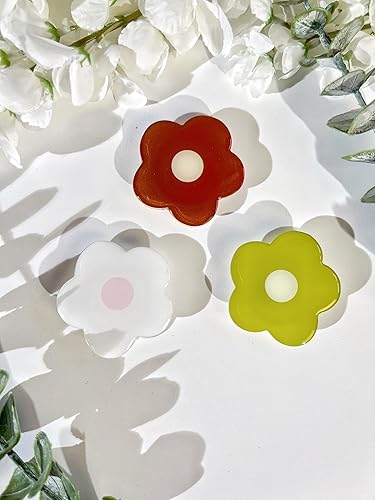 Miniatura 10 de Soporte de agarre para teléfono con diseño de flores de dibujos animados, lindo soporte simple para teléfono, floral, expandible, plegable,