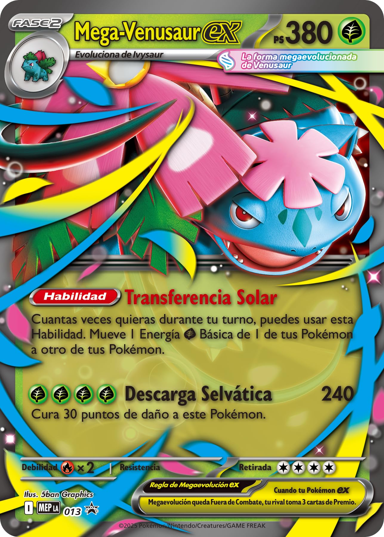 Pokémon: collezione premium Mega Venusaur-ex del GCC (carta promozionale olografica, una carta promozionale lenticolare gigante e otto buste di espansione)