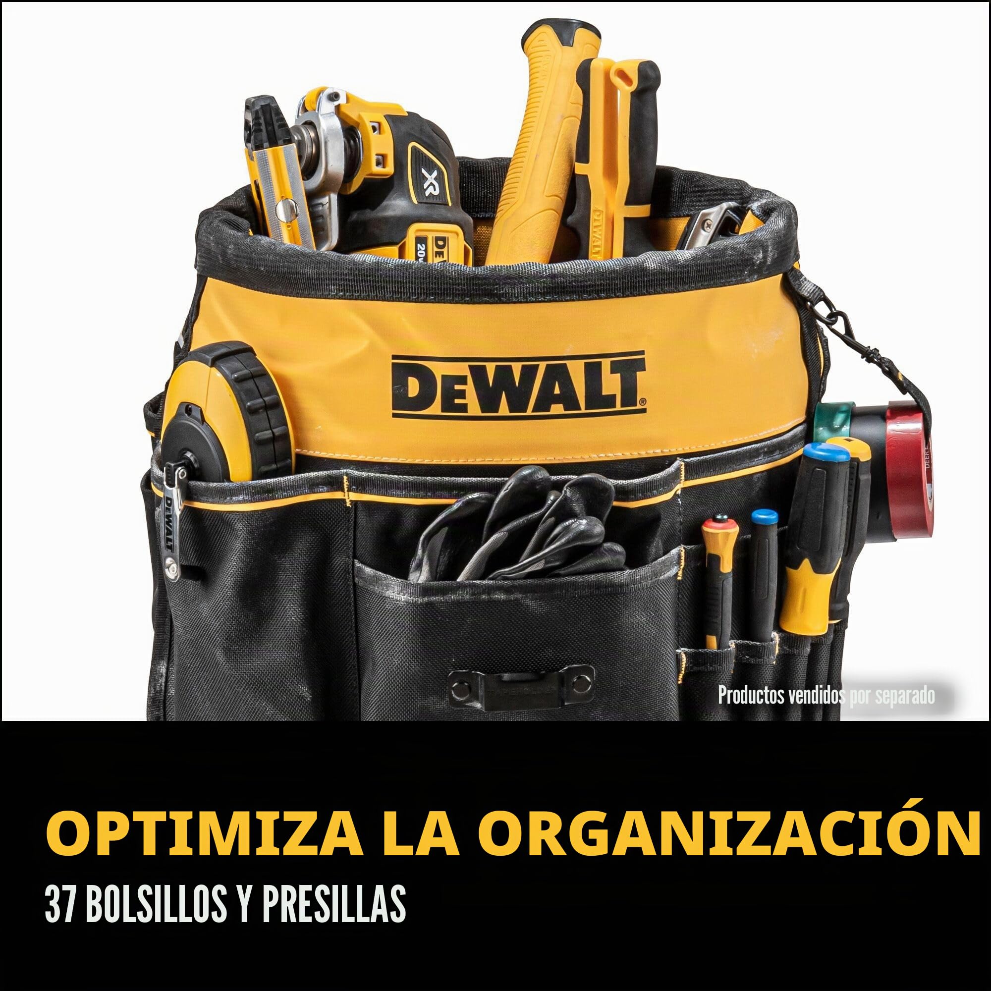 DEWALT Organizador de herramientas, 37 bolsillos y trabillas para almacenamiento de herramientas, incluyendo un bolsillo TOUGHCASE (DWST560109)