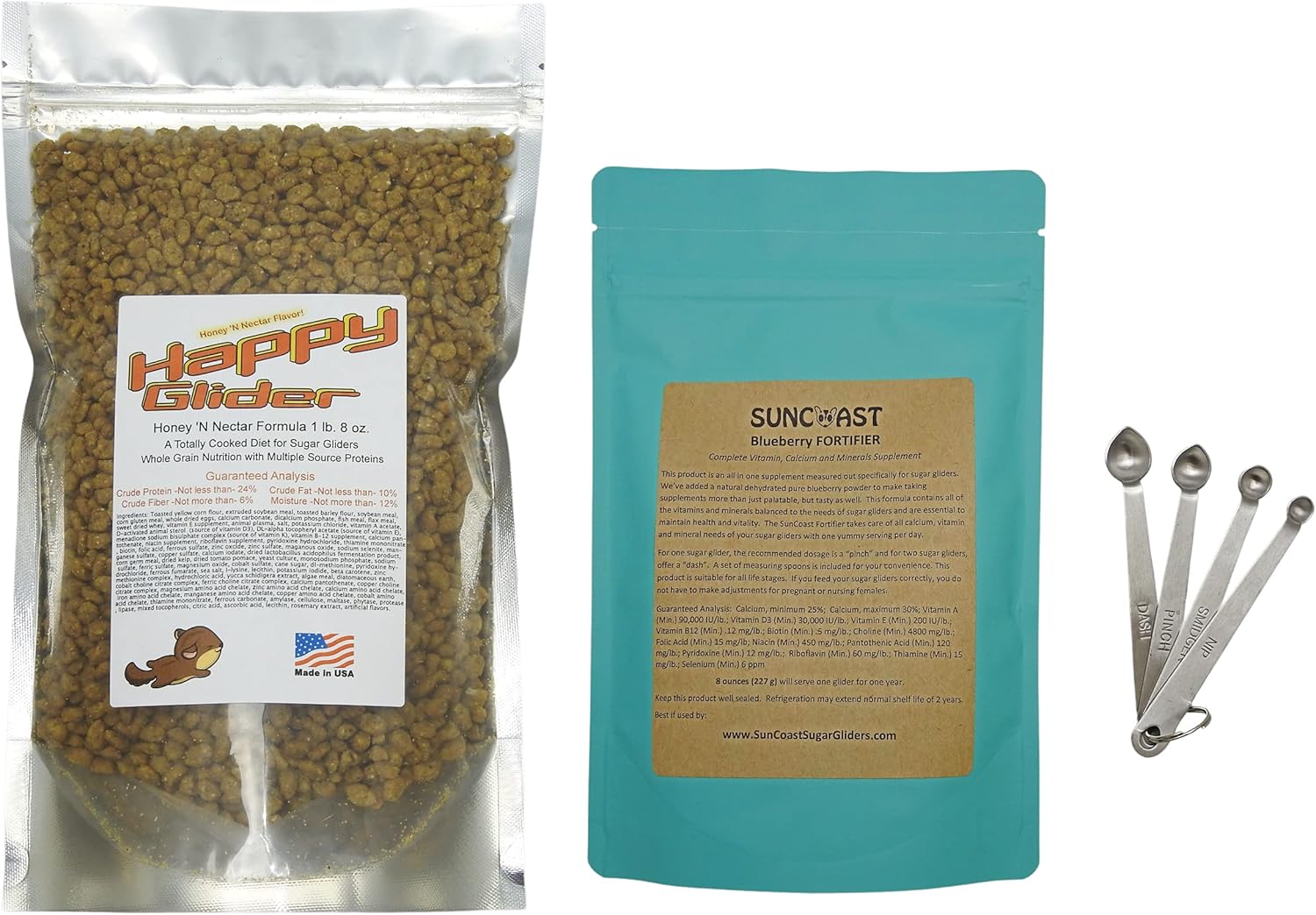 Sugar Glider Essential Nutrition Pack Food and Calcium