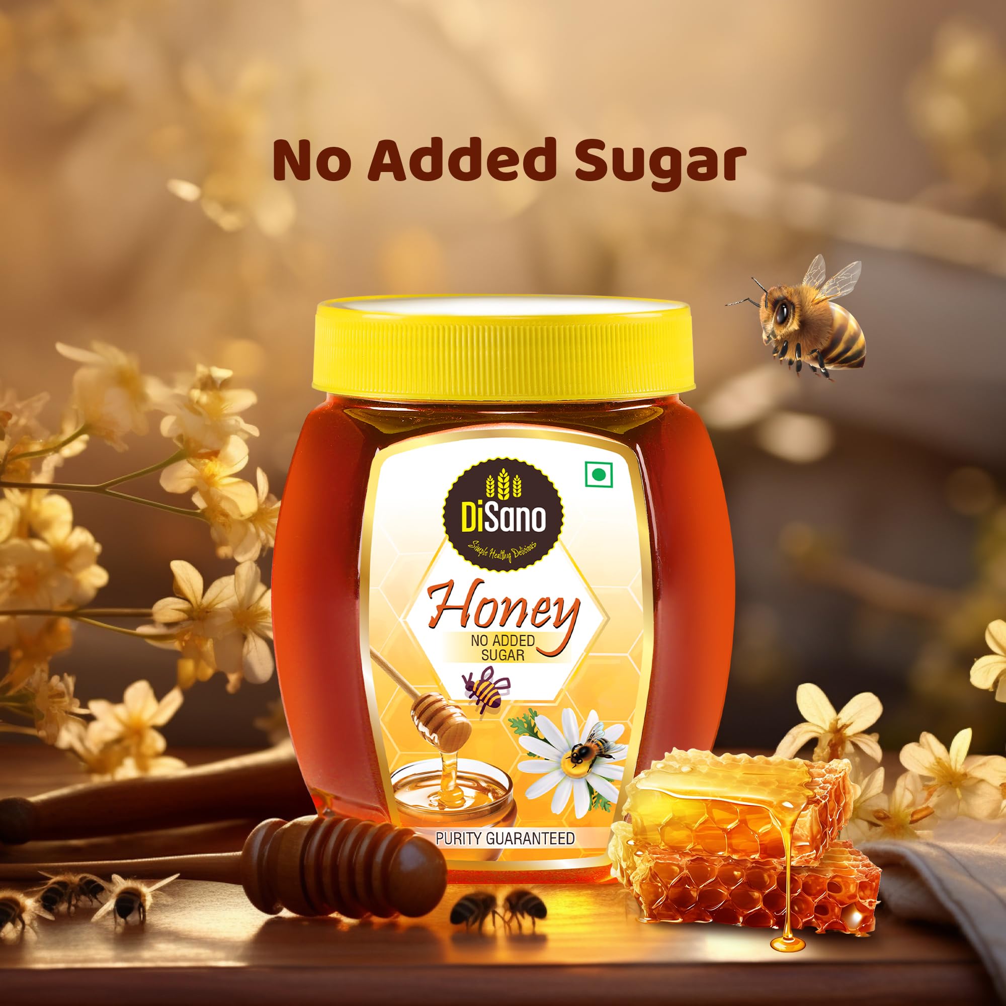 DiSano Honey 1kg, Pure with No Sugar Added, For Fitness & Health, Natural Immunity Booster, Rich in Antioxidants & Minerals