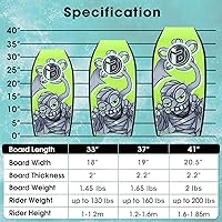 Vista 3 de Bodyboard con correa de muñeca ligera para adultos con núcleo EPS 41 pulgadas, verde