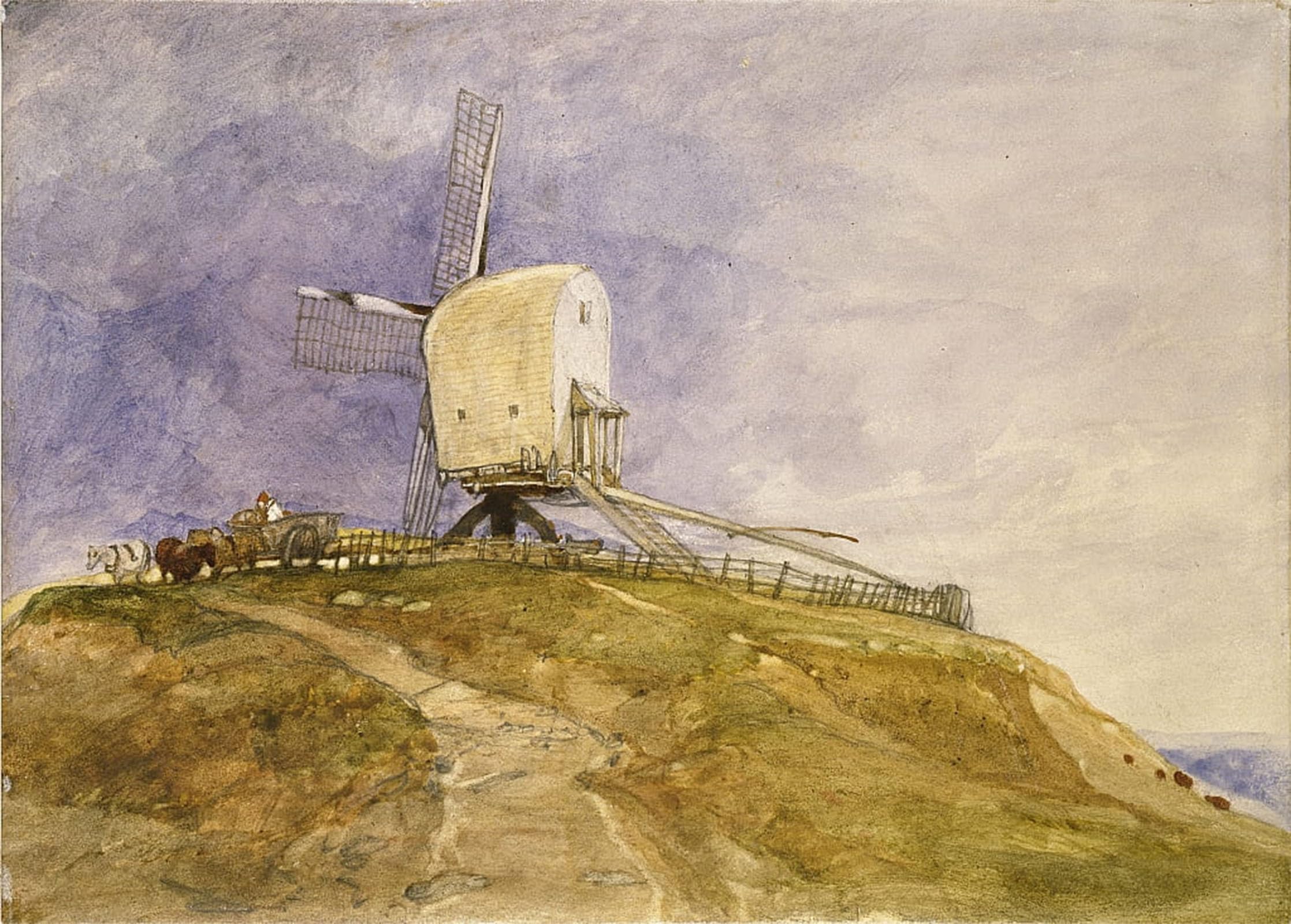 POSTERIIk Famous Print Pop Art Wall Art Graffiti a Windmill on a Hill At Eye Suffolk by Sell Cotman Art Prints for Home Decor 60x90cm