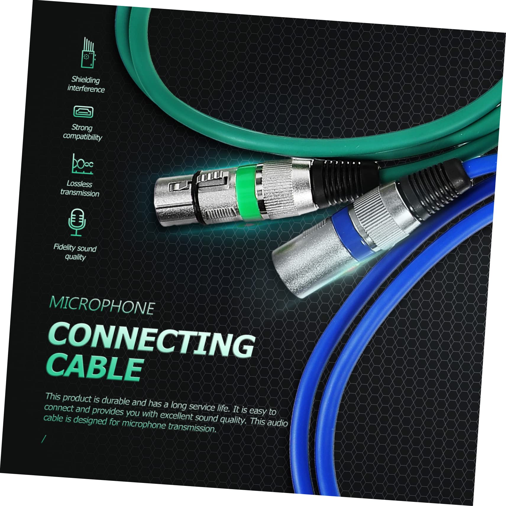 jojofuny Confezione da 5 Cavi Xlr Bilanciati per Microfono, Connettore Maschio-femmina, Rame e Pvc, Connessione Flessibile per Matrimoni e Feste