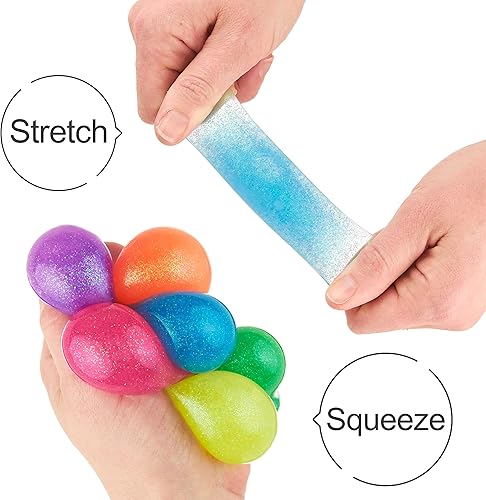 Miniatura 4 de Paquete económico de 12 unidades, bolas para apretar en varios colores con purpurina, pelotas antiestrés para adultos y niños, artículos de alivio