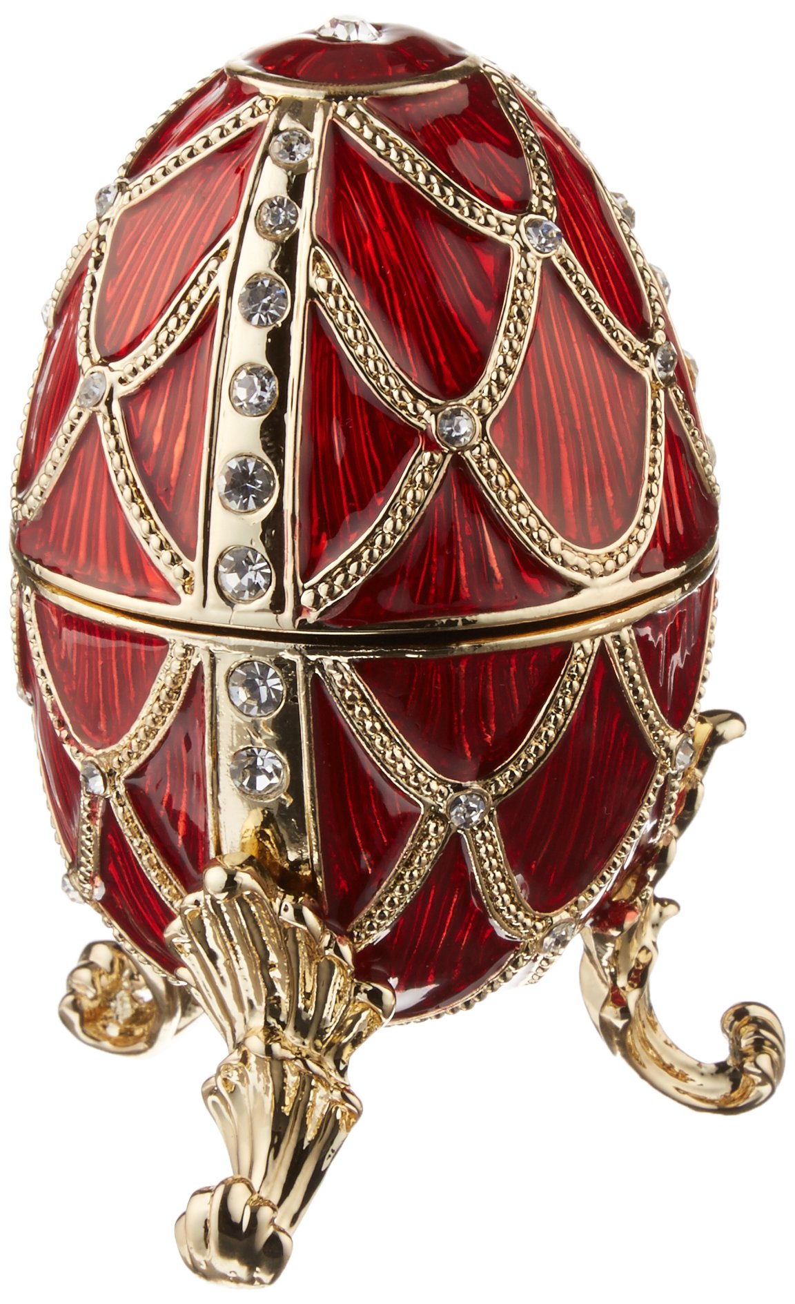 Design Toscano Fabergé-Ei „Gartenrose“ – Emailliertes Schmuckei Als Deko, 5,5 Zoll Hoch