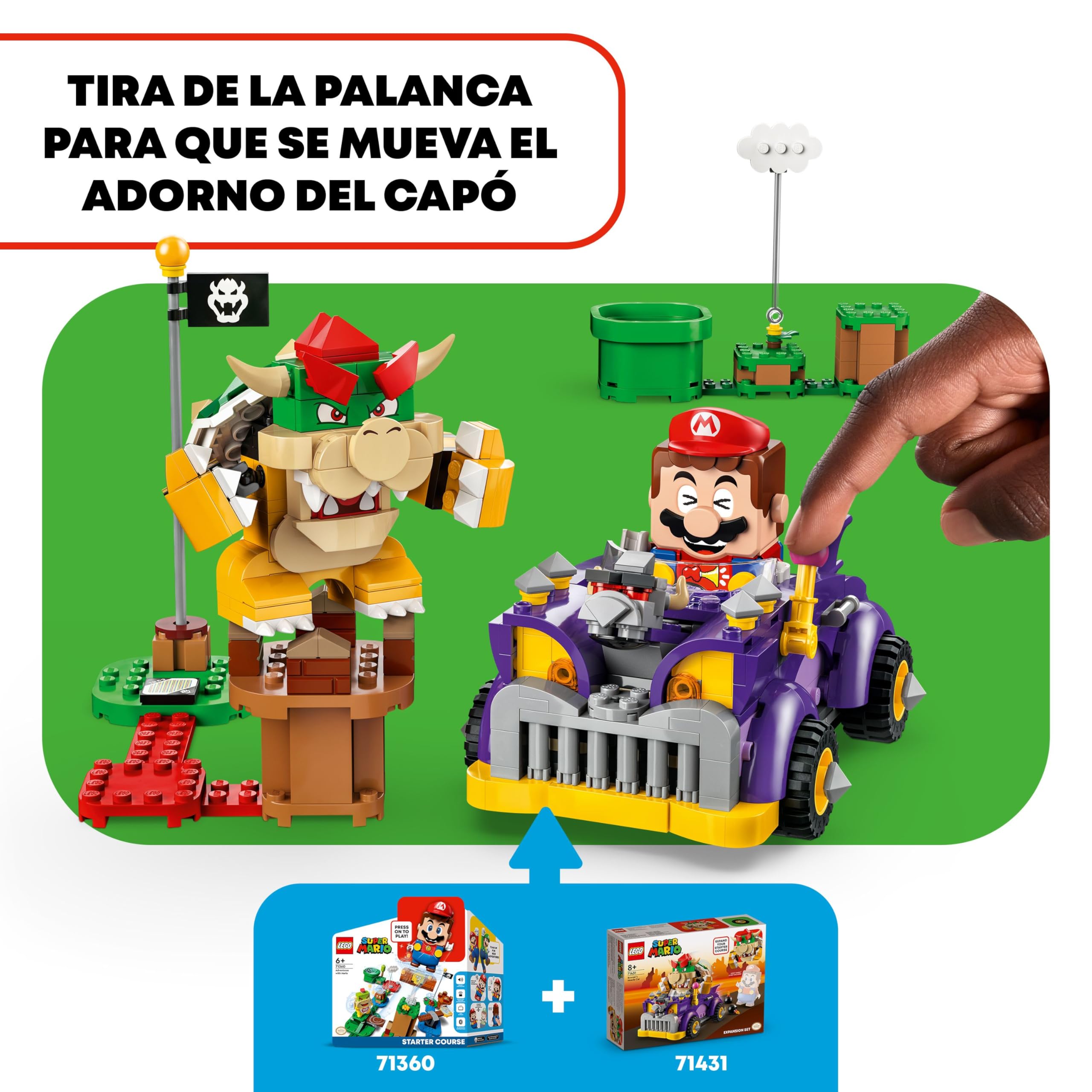 LEGO Super Mario Set de Expansión: Coche Monstruoso de Bowser Juguete Coleccionable con Figura del Personaje del Videojuego, Regalo para Niños, Niñas y Gamers de 8 Años o Más 71431