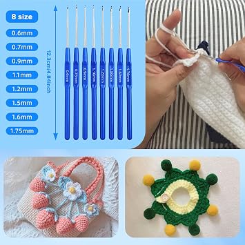 BCMRUN Crochet Kits for Beginners Adults,Crochet Hooks Set Includes Ergonomic Rubber & Metal Crochet Hooks, Knitting Accessories and Bag,UK Best Starter Beginners Crochet Kit