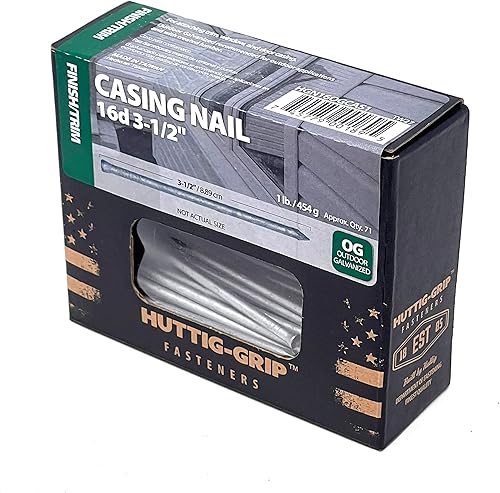 Miniatura 10 de Huttig-Grip - Uñas de acabado 4D de 1-12 pulgadas para fijar moldura y moldura HGN4F5 acabado brillante, paquete de 5 libras de uñas 2810